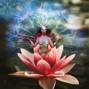 Frau im Lotus-Entfaltung-Frauenkreis-Weiblichkeit-Entspannung-freier Tanz